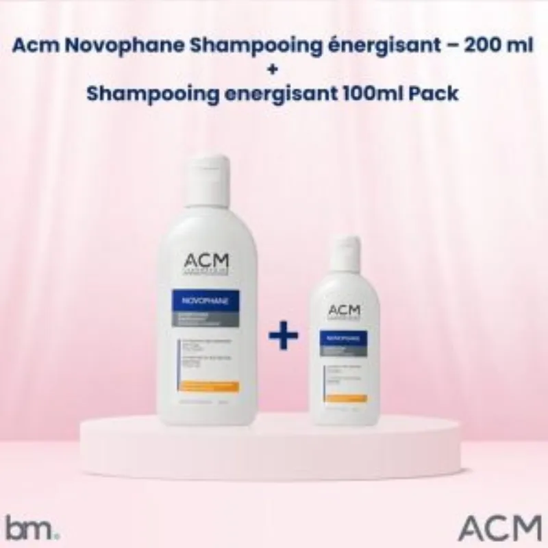Acm Novophane Shampooing énergisant – 200 ml + Shampooing 100ml Offert –  | Parasativa Maroc