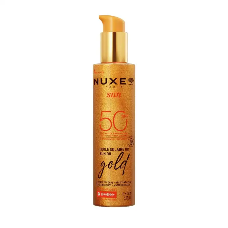 NUXE SUN HUILE SOLAIRE GOLD VISAGE ET CORPS SPF50 150ML –  | Parasativa Maroc