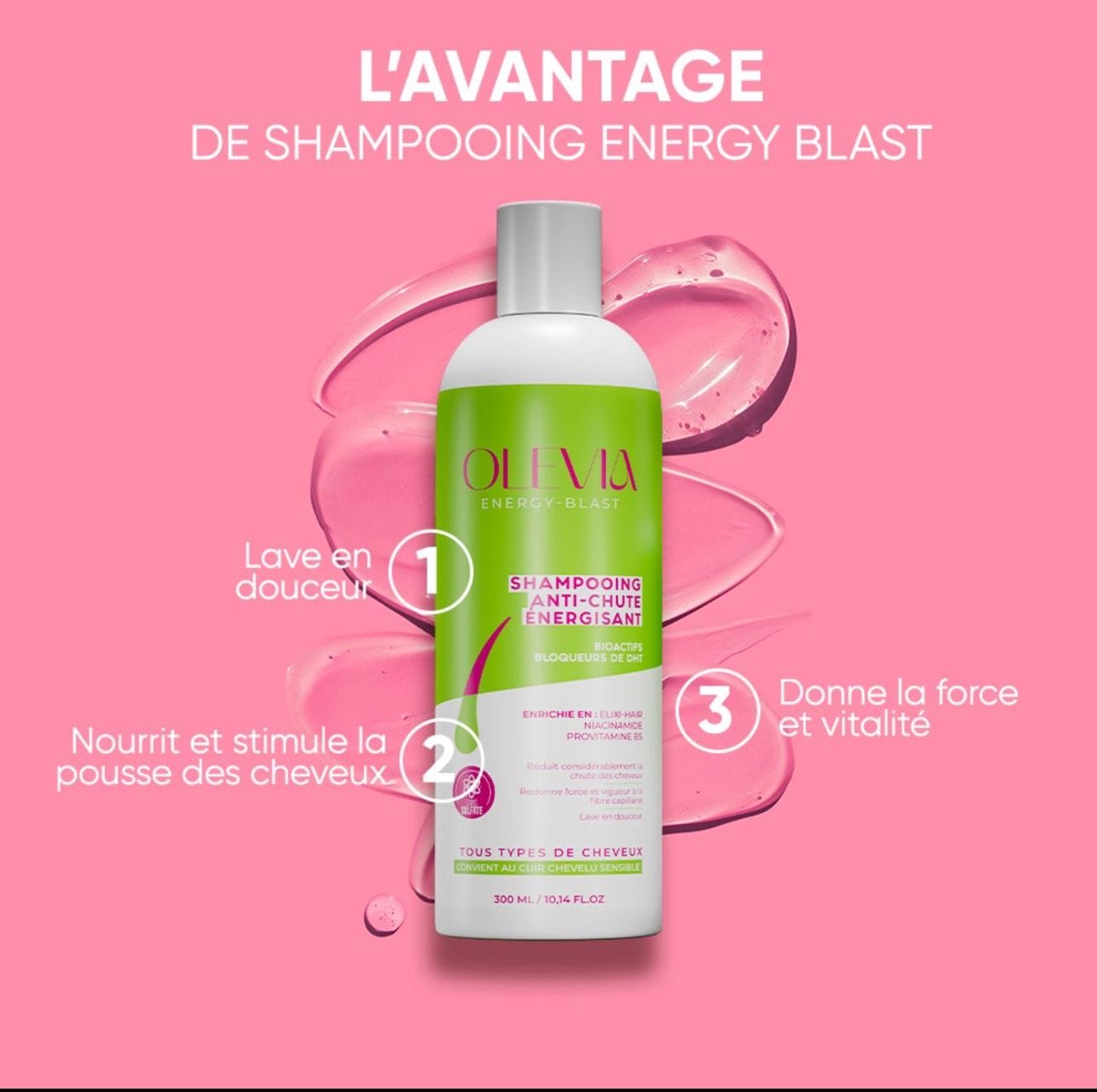 OLEVIA SHAMPOOING ANTI CHUTE ENERGISANT 300ML –  | Parasativa Maroc