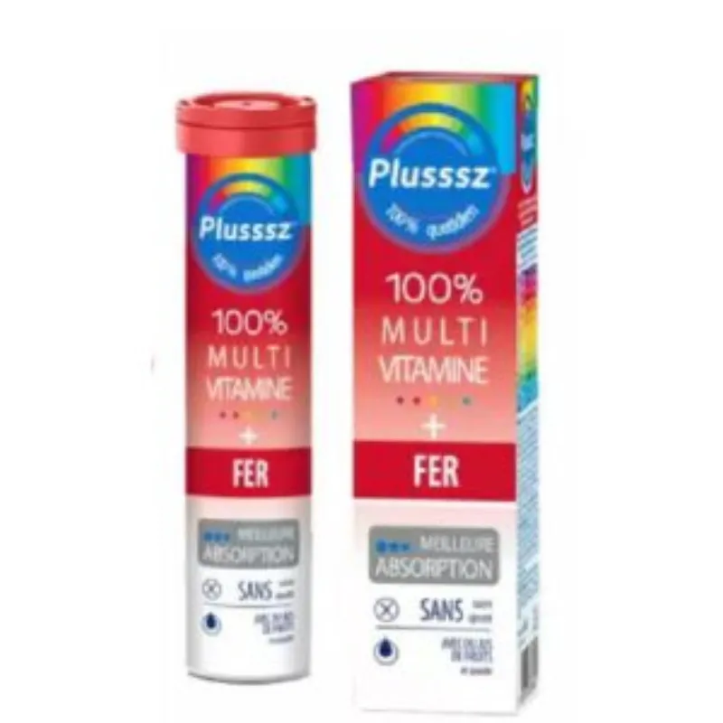 PLUSSSZ Multivitamine + Fer Plusssz 20 Comprimés Effervescents –  | Parasativa Maroc