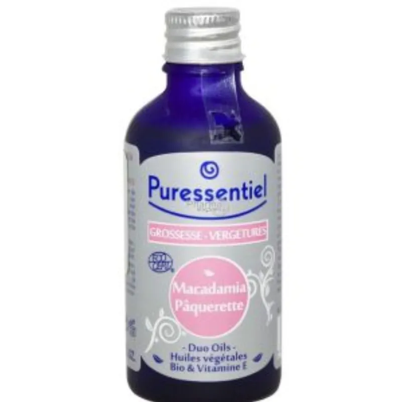 Puressentiel Duo-oils Grossesse & Vergetures Macadamia/Pâquerette Huiles Végétales Bio 50 ml –  | Parasativa Maroc