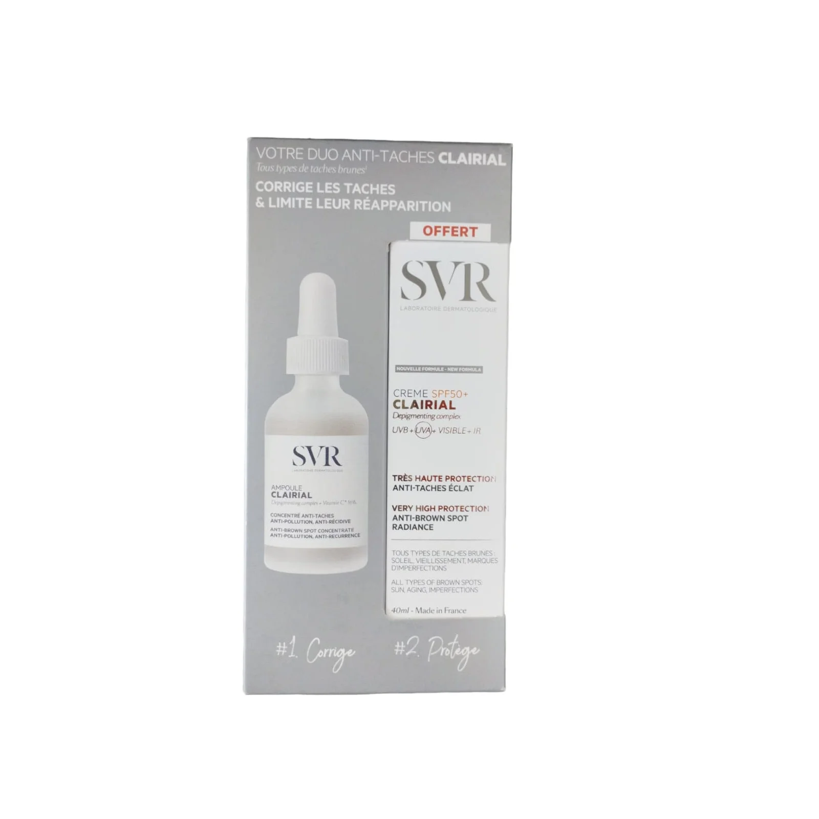 SVR PACK CLAIRIAL AMPOULE + CLAIRIAL CREME SPF50+ OFFERT