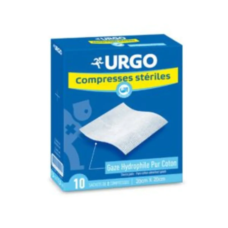 URGO COMPRESSES STÉRILES DE GAZE 20cmX20cm –  | Parasativa Maroc