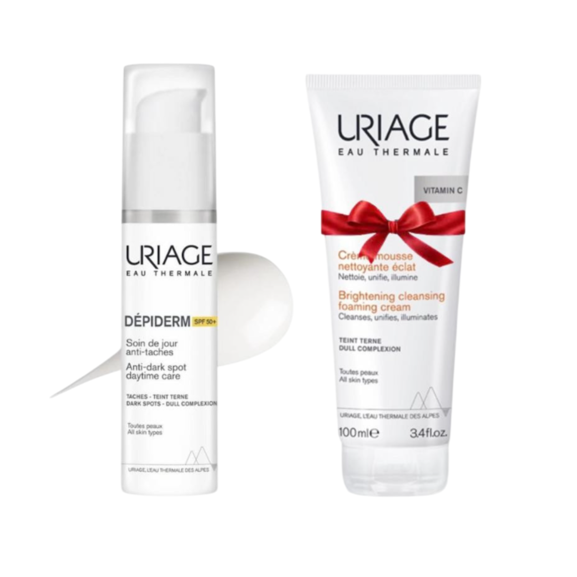 URIAGE COFFRET DEPIDERM SPF 50 SOIN DE JOUR HAUTE PROTECTION ANTI-TACHES BRUNES 30ML + URIAGE DEPIDERM CREME MOUSSE NETTOYANTE –  | Parasativa Maroc