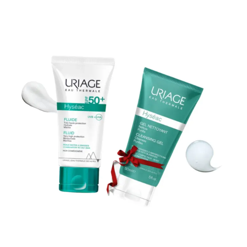 URIAGE HYSEAC ECRAN SPF 50 50ML + GEL NETTOYANT 50ML OFFERT