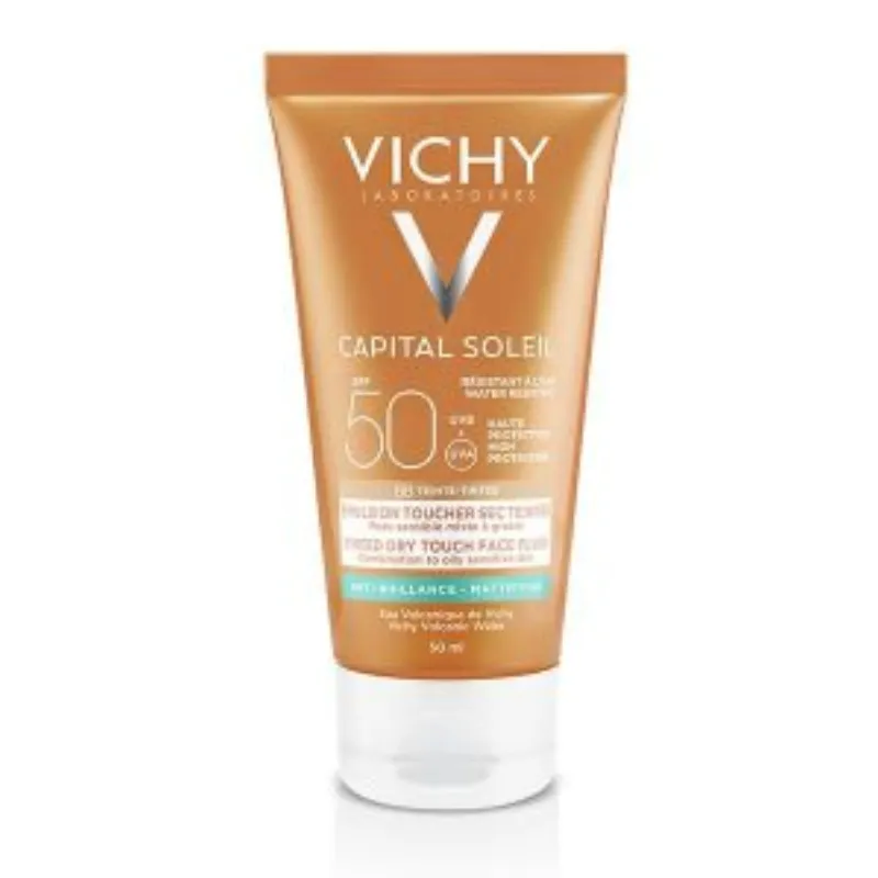 Vichy Capital Soleil BB Émulsion Toucher Sec Teintée SPF50 Peau Sensible Mixte à Grasse | 50ml –  | Parasativa Maroc