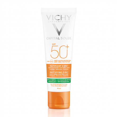 VICHY CAPITAL SOLEIL CREME MATIFIANT 3EN1 SPF 50+ 50ML –  | Parasativa Maroc