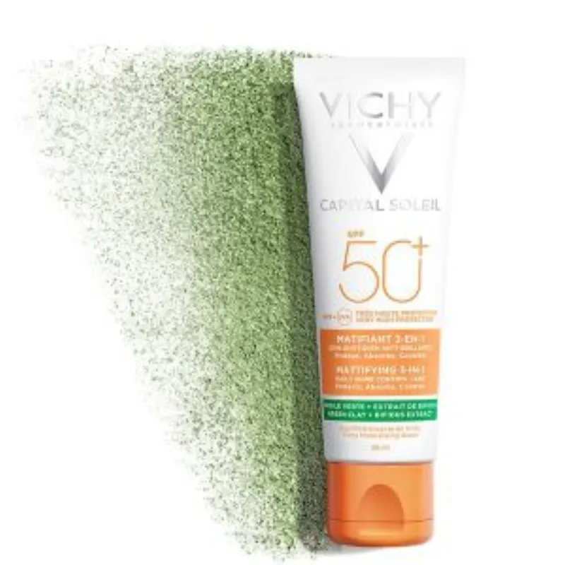 Vichy Capital Soleil Crème Solaire Matifiante 3en1 SPF50+ Peau Mixte Acnéique | 50ml –  | Parasativa Maroc