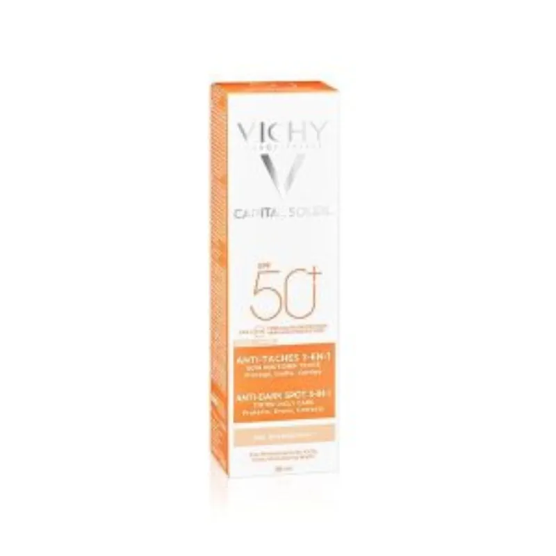 Vichy Capital Soleil Soin Anti-Taches Teinté 3en1 SPF50+ Tous Types de Peaux | 50ml –  | Parasativa Maroc