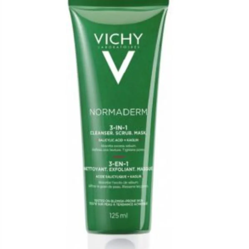 Vichy Normaderm 3en1 Exfoliant Nettoyant Masque Peau Mixte à Grasse | 125ml –  | Parasativa Maroc