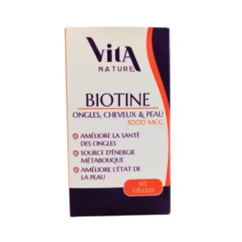 Vita Nature Biotine 5000mcg 60 Gelules –  | Parasativa Maroc