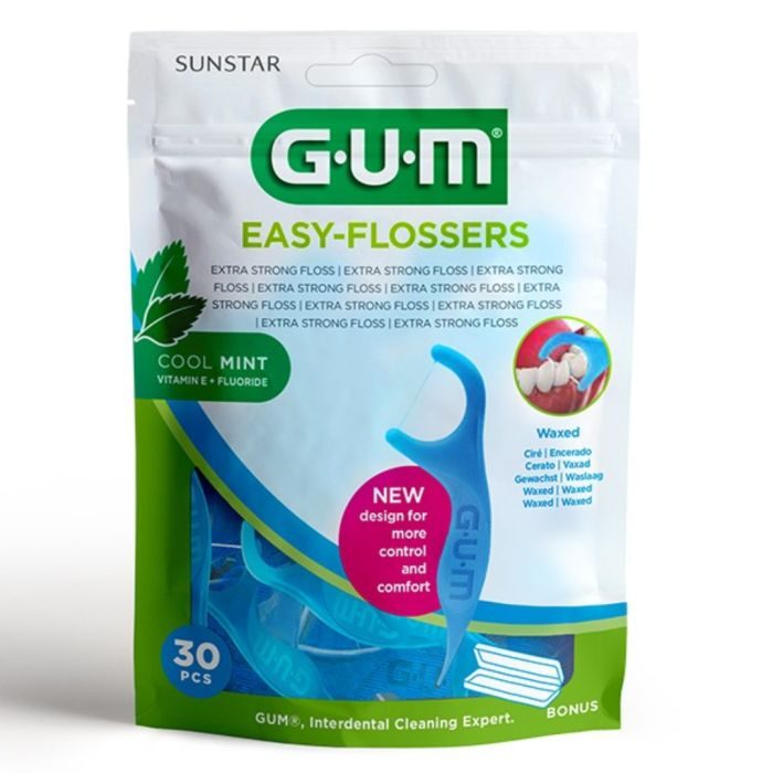 GUM Fil Dentaire Easy-Flossers Ciré Mentholé *30
