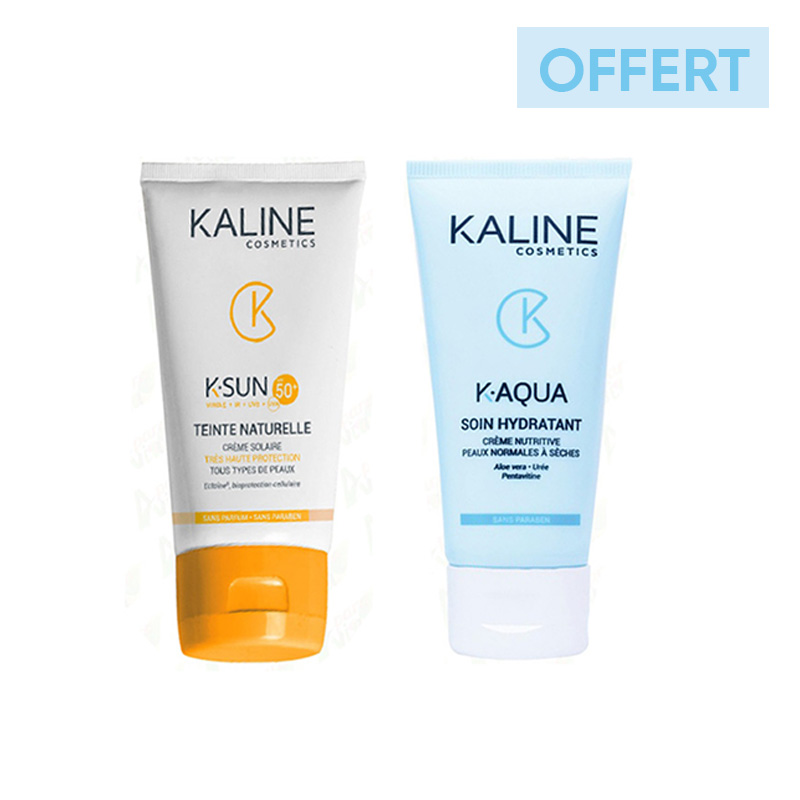 KALINE OFFRE [K-SUN CREME SOLAIRE TEINTE NATURELLE SPF50+] + [K-AQUA SOIN HYDRATANT]