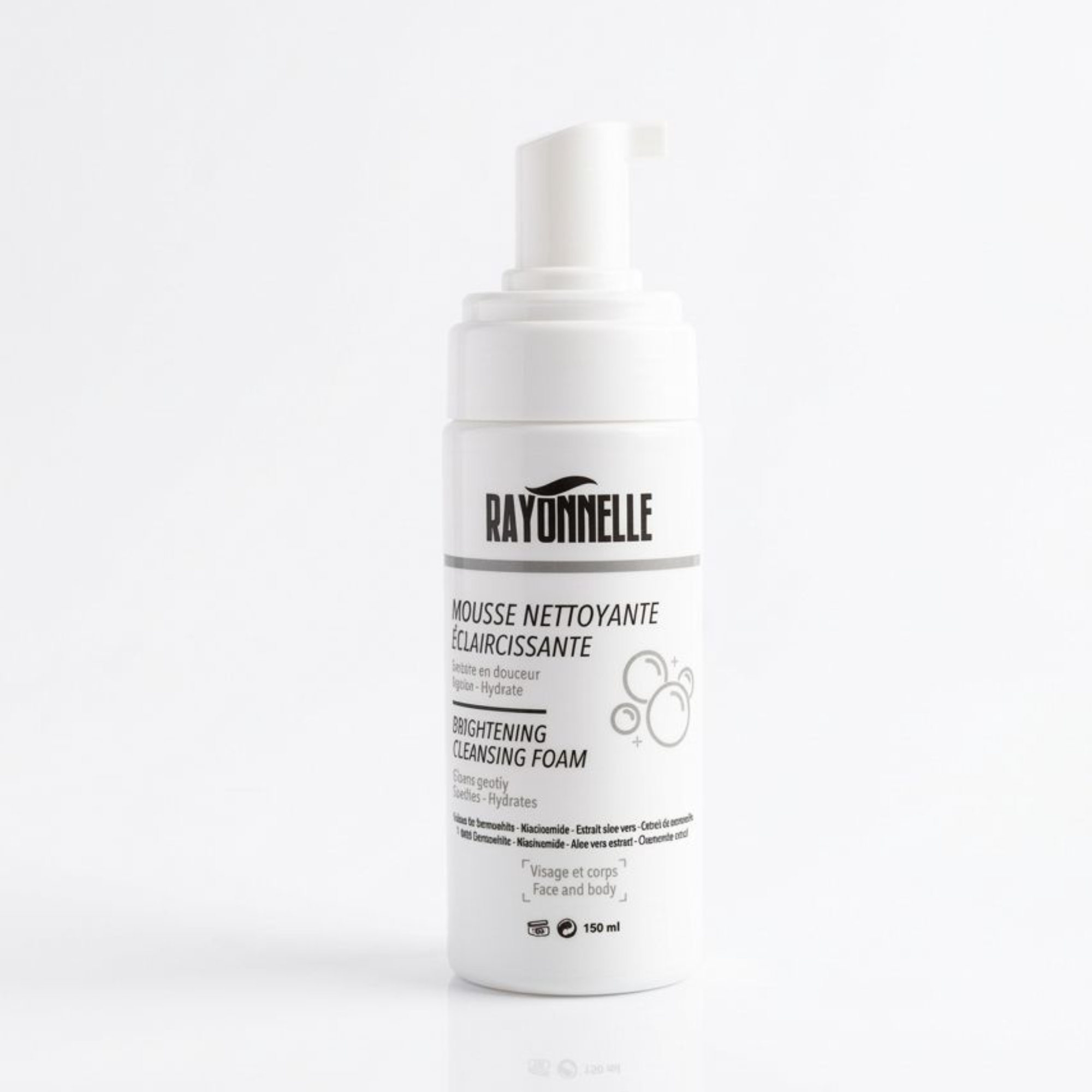 RAYONNELLE MOUSSE NETTOYANTE HYDRATANTE ECLAIRCISSANTE 150 ML
